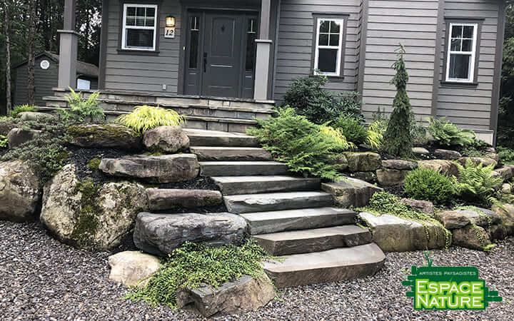 trottoir et entrée rocaille